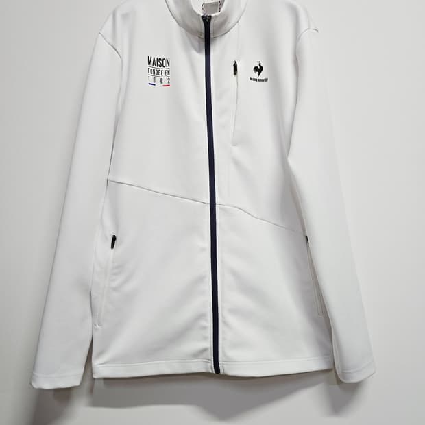 르꼬끄 화이트 스탠넥 트랙탑 자켓