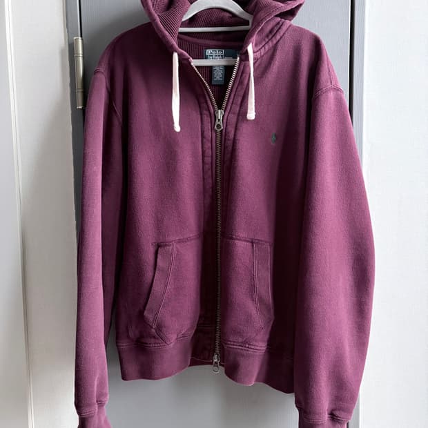(L) 폴로 랄프로렌 버건디 써멀 후드 집업