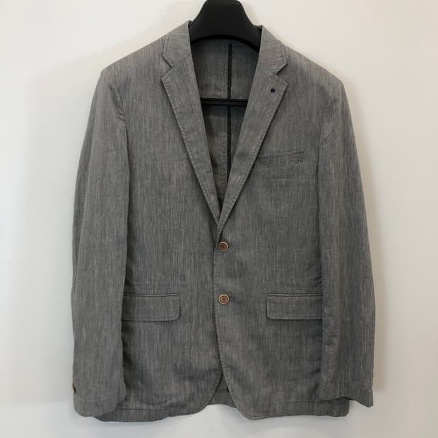 TNGT 린넨혼방 그레이 콤비자켓 100