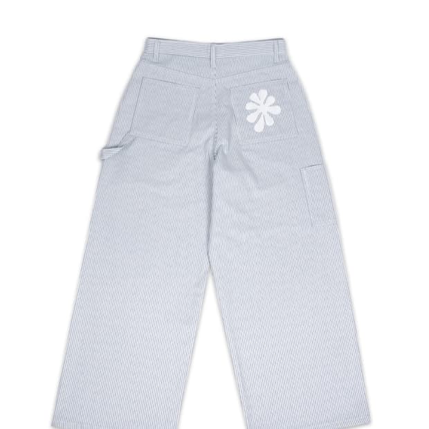 오피쉬 로고 스트라이프 워크 팬츠 화이트