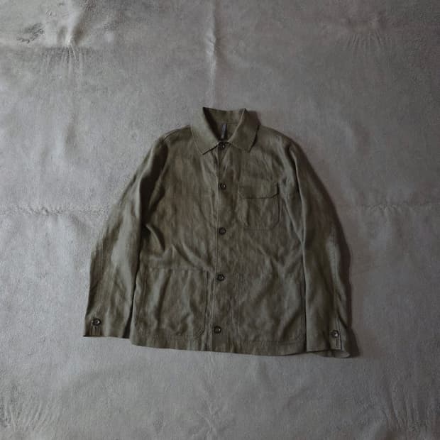 몬테도로 슬로웨어라인 린넨 커버올 필드 자켓 46 다크카키