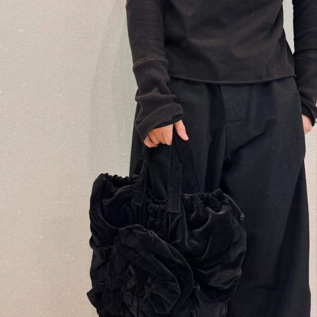 꼼데가르송 벨벳 로즈 토트백