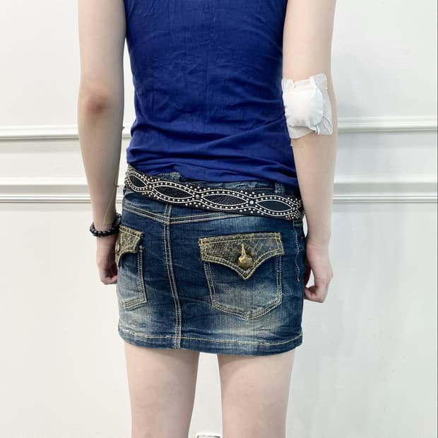 Python Leather Detail Stud Skirts