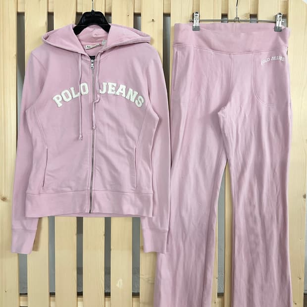 (SET) 폴로 베이비 핑크 후드집업+ 바지