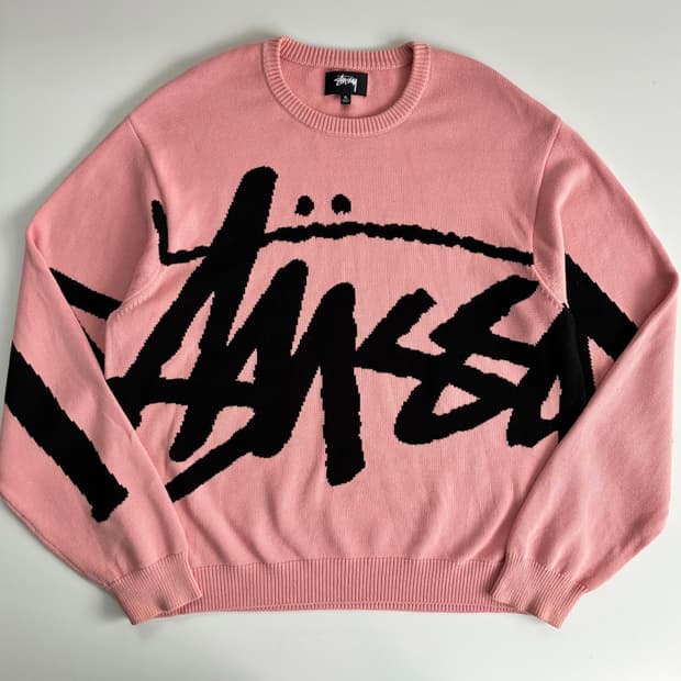 Stussy  스투시 스탁로고 핑크 스웨터