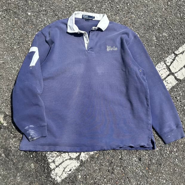 (XL~2XL)90'S 폴로 랄프로렌 커스텀 럭비티-M2097