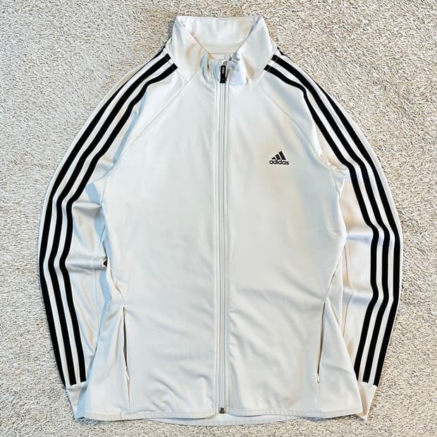 아디다스 ADIDAS 삼각로고 트랙탑 져지 화이트 우먼스