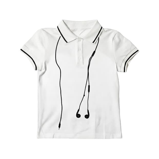 Plugged-In Contrast Cropped Polo Shirt