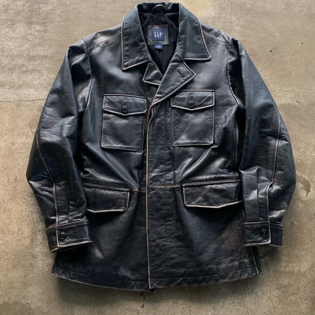 2000s 초반 올드 갭 레더 필드 자켓