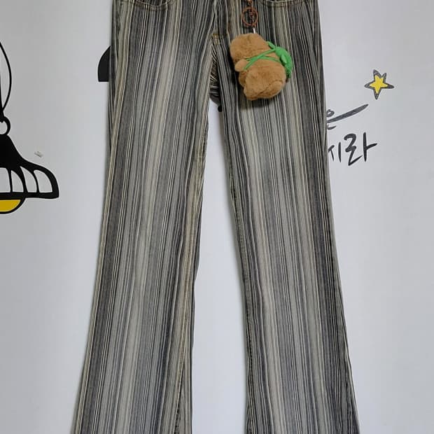Paris Blues 스트라이프 플레어 부츠컷 팬츠 (Size 3)