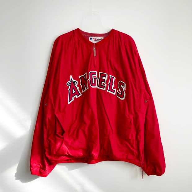 F1 마제스틱 애너하임 에인절스 윈드브레이커 웜업 재킷 L사이즈