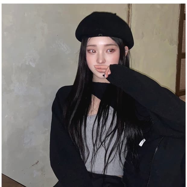 Varzar ) 스터드 로고 울 베레모 (be)