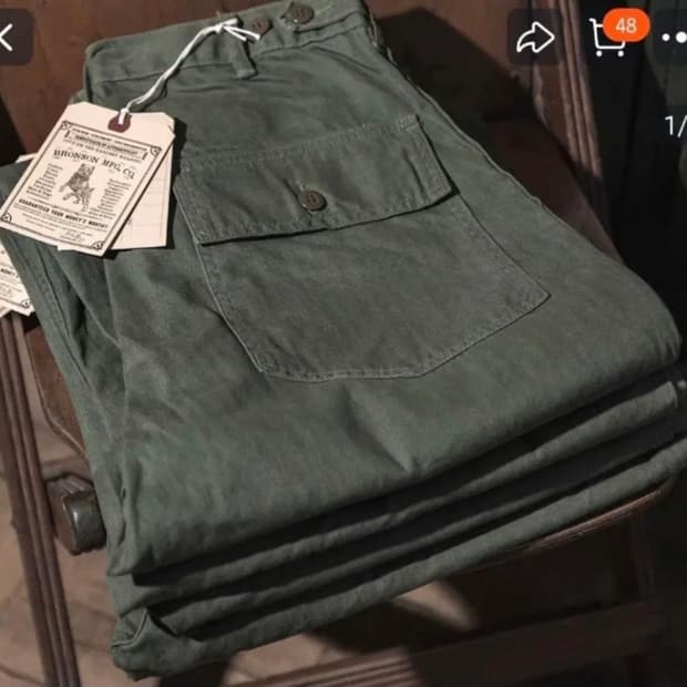 브론슨 og107 헤링본 베이커팬츠 S사이즈 판매