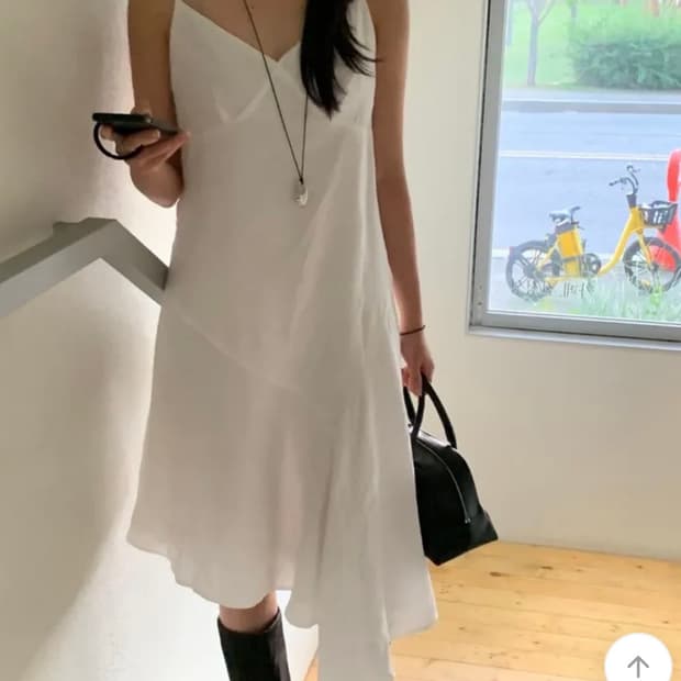 레이어드 언발 롱 원피스