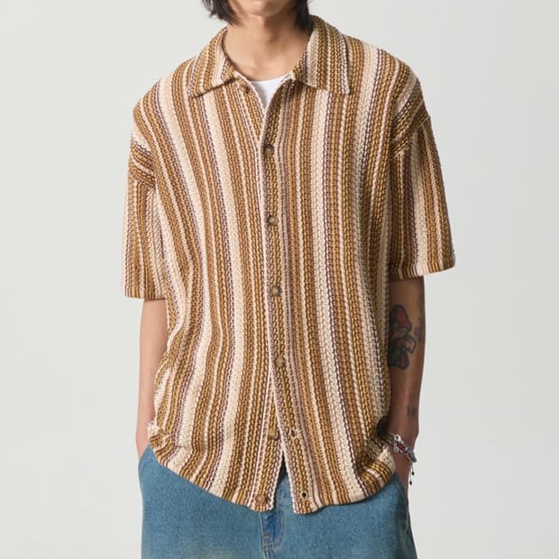 디미트리블랙 크로쉐 니트 셔츠 XL