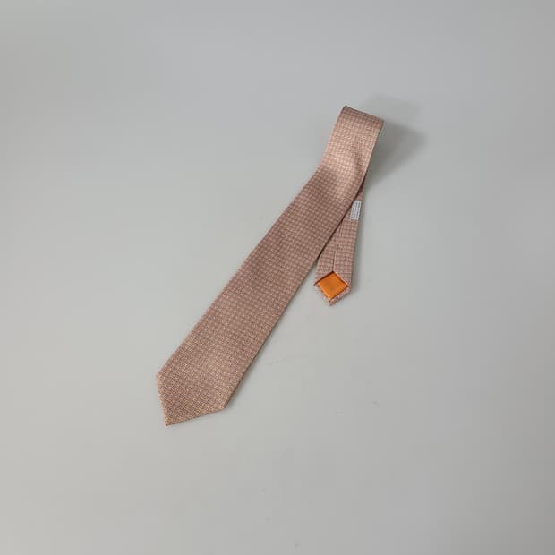 에르메스 정품 남성 실크 100 넥타이 오렌지 OS