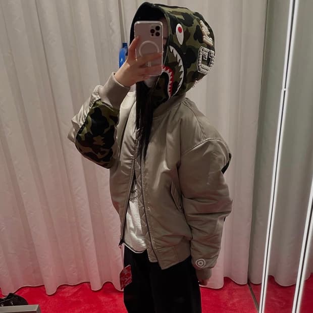 bape 베이프 샤크 후드 MA-1 자켓