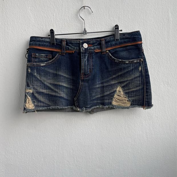Vintage Washed Denim Skirt