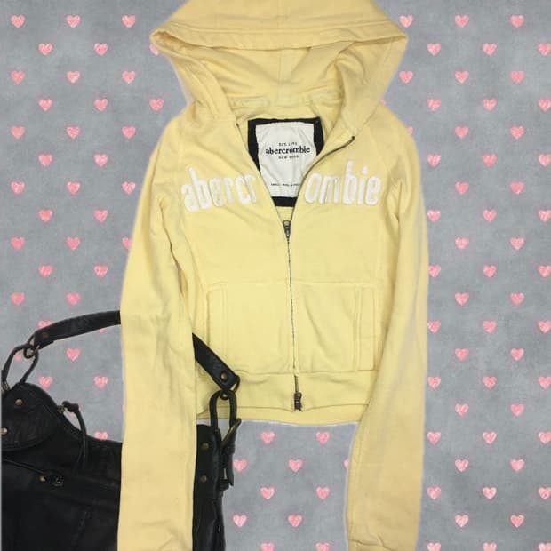 Abercrombie&fitch yellow slim hood zipup