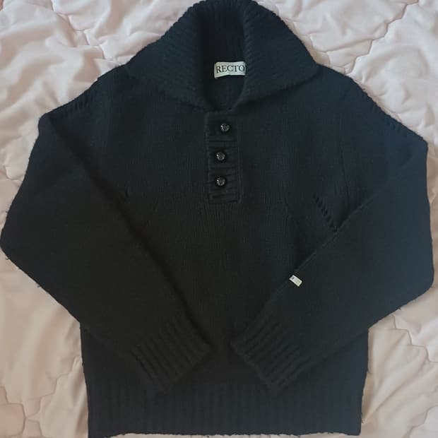 렉토 버튼업 니트 블랙 L