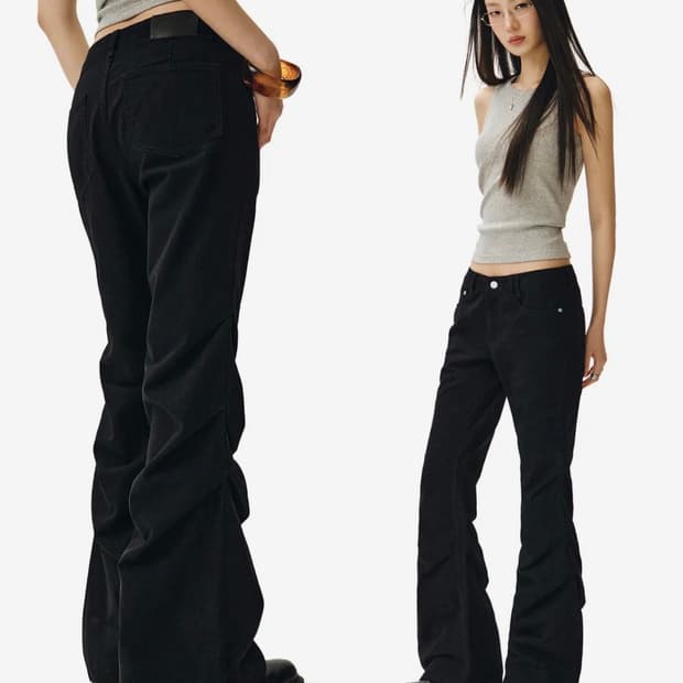 데케트우먼 셔링 팬츠 Flared Shirring Pants 블랙 M