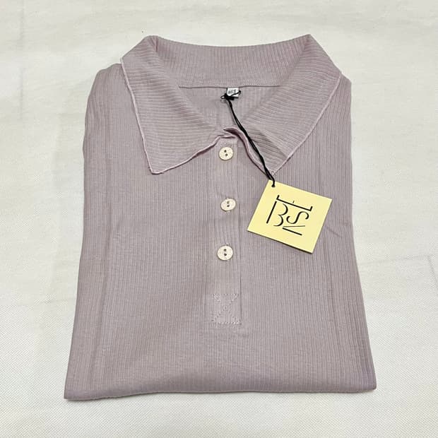 [S,M,L]베이스레인지 Dual 롱 슬리브리스 탑/벌비 퍼플