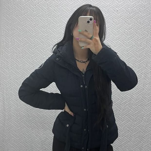 아베크롬비 올드스쿨 빈티지 벨티드 패딩 M C07387