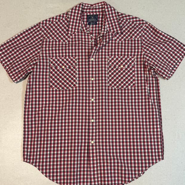 Lucky brand usa 빈티지 로데오 체크 웨스턴 하와이안 셔츠