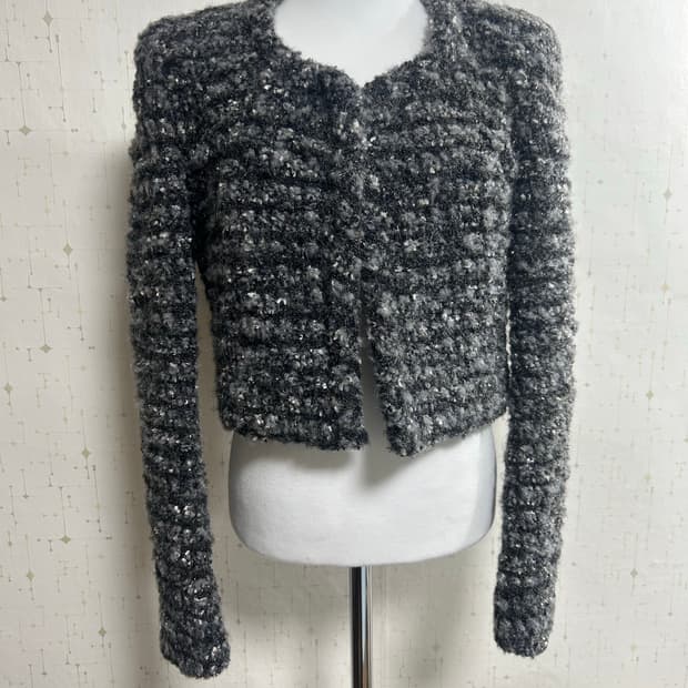 한섬) 타임 트위드 자켓 다크그레이