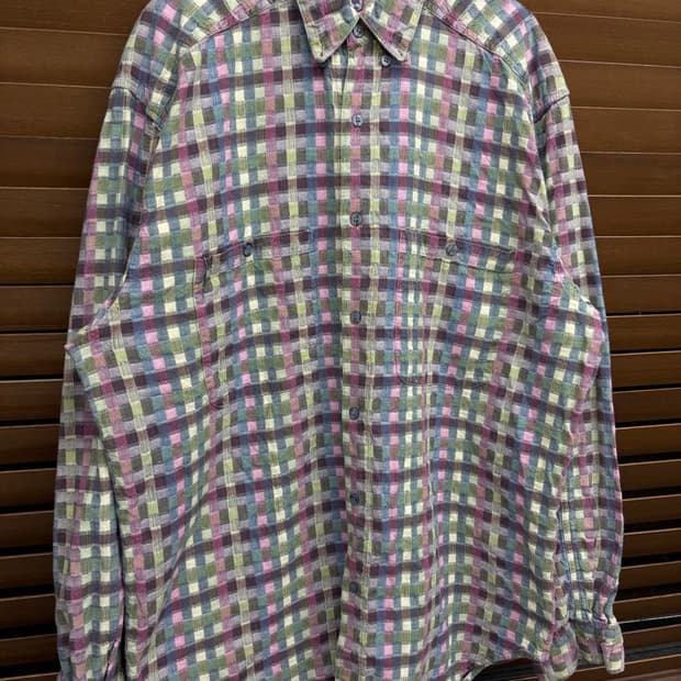 90s 테리토리 빈티지 패치워크 패턴 셔츠