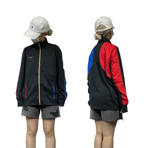 나이키 블랙 올드스쿨 태극 오버핏 트랙탑 져지 L