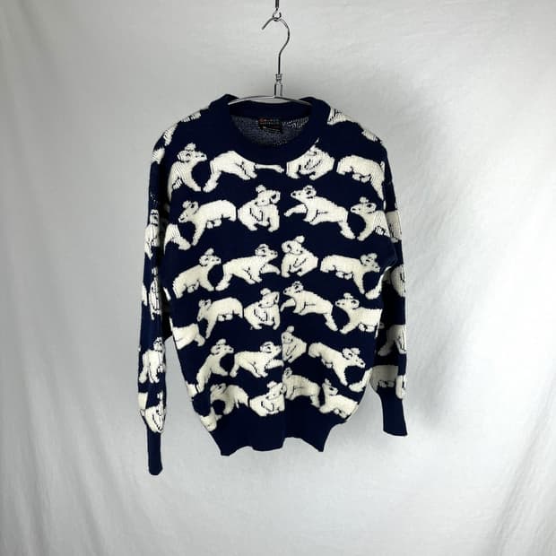 Vintage (Made in Austria) 코알라 울오버 패턴 니트 