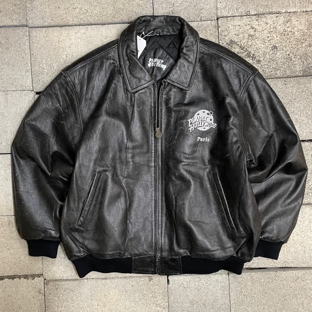 플래닛 할리우드 파리 레더 봄버 자켓