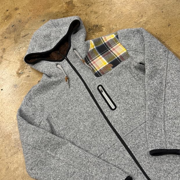 [정품/105] 노스페이스 회색 플리스 후드집업 b17