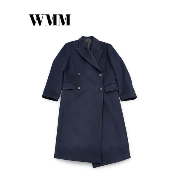 WMM 네이비 더블 브레스티드 코트