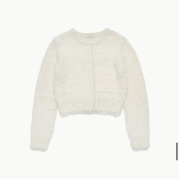 아모멘토 헤어리 가디건 아이보리