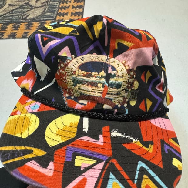 Nissin 뉴올리언스 아즈텍 무늬 빈티지 스냅백 모자 볼캡