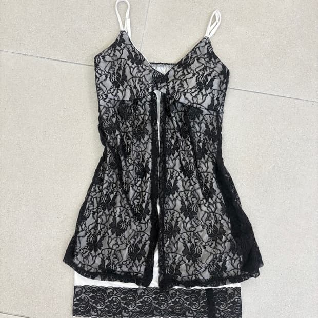 레이스 슬릿 나시 원피스