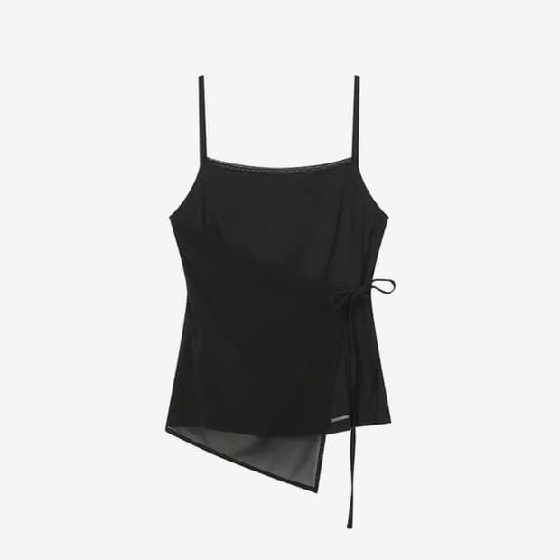 미세키서울 Sheer mod wrap sleeveless BLACK 