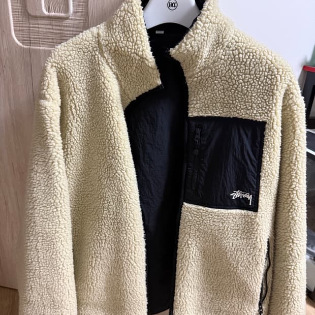 스투시 8볼 쉐르파 자켓 내츄럴 xl