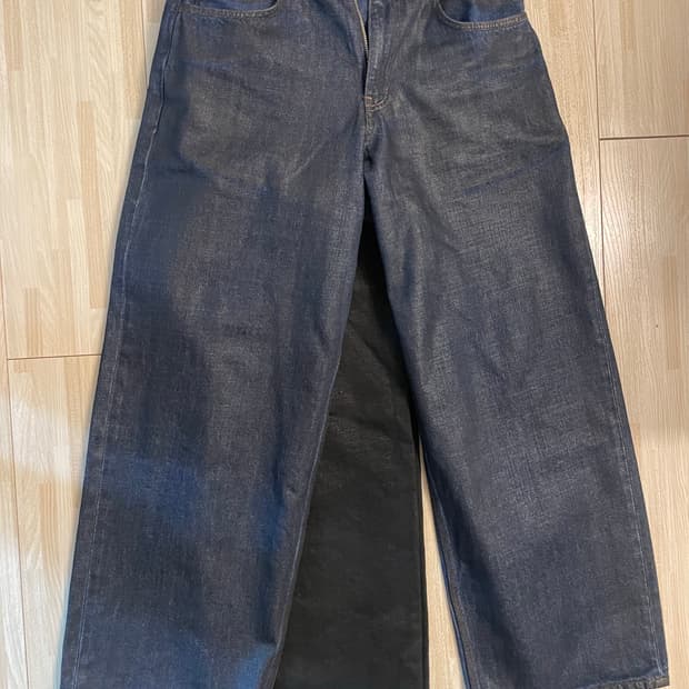 노운x우연 코티드 데님 인디고 0사이즈