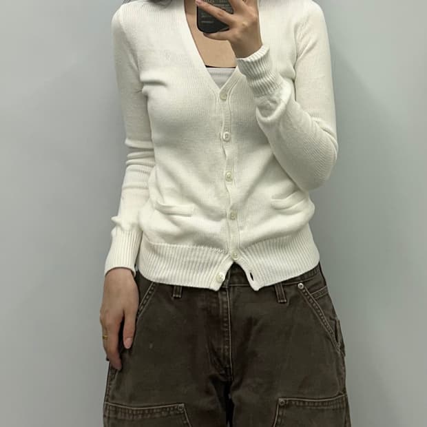 폴로 랄프로렌 화이트 니트 가디건