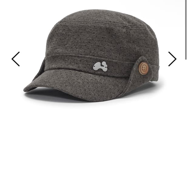 허그유어스킨 도트 버튼 플랩 캡 (브라운)