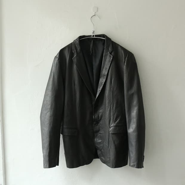 블랙바렛 레더 블레이저 