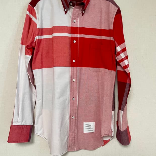 톰브라운 레드 체크 셔츠 사이즈 2 정품
