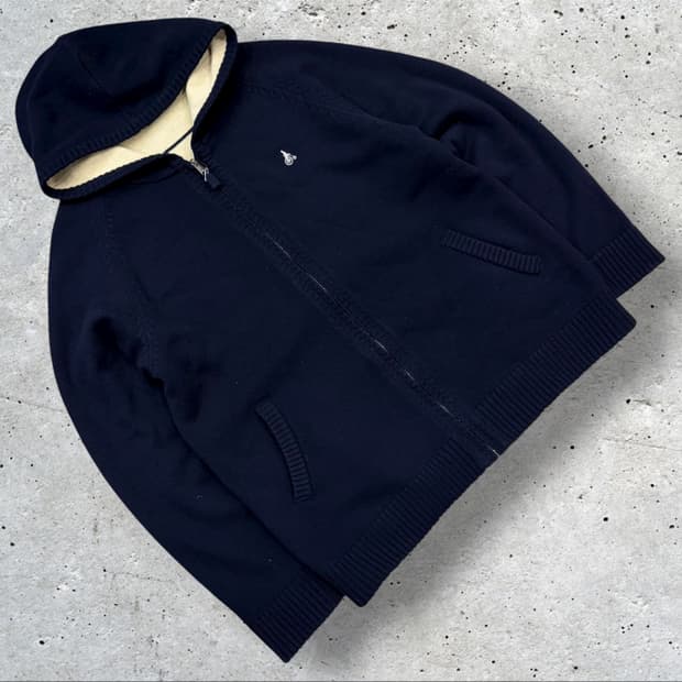 [100] 02s 빈폴 리버시블 네이비 후드 니트 집업 B236