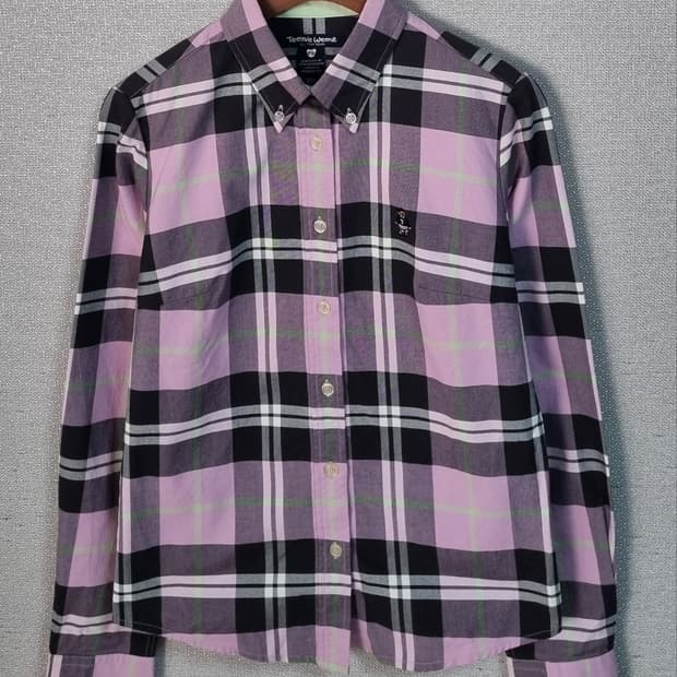 S ) 티니위니 핑크 곰돌이 체크셔츠