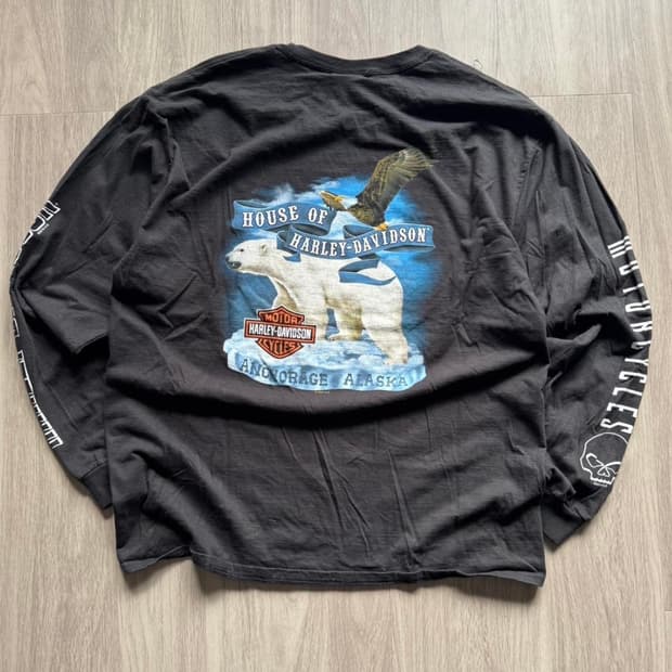 빈티지 Harley Davidson 긴팔티셔츠 XL