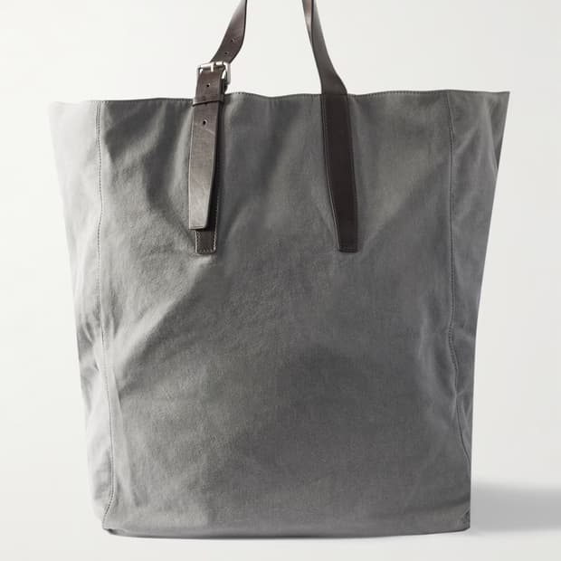 드리스반노튼 25ss 레더 버클 코튼 캔버스백