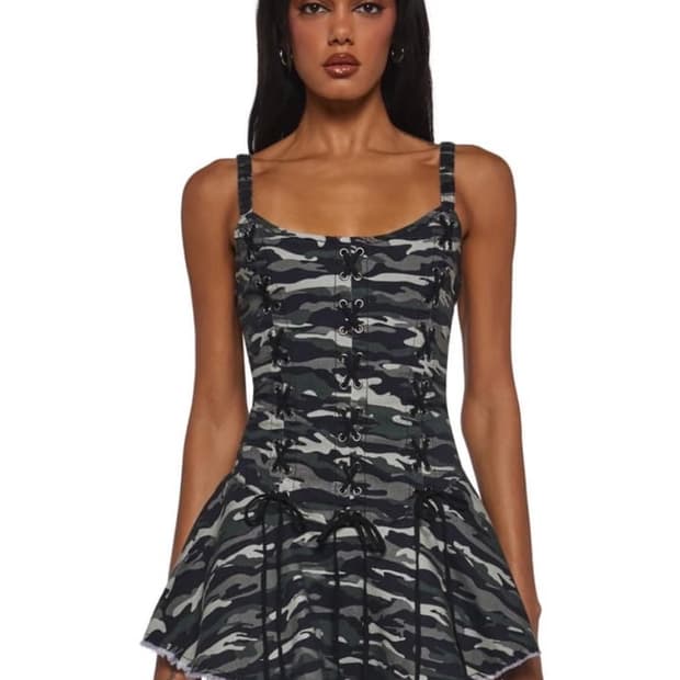 Little Miss Attitude Camo Mini Dress